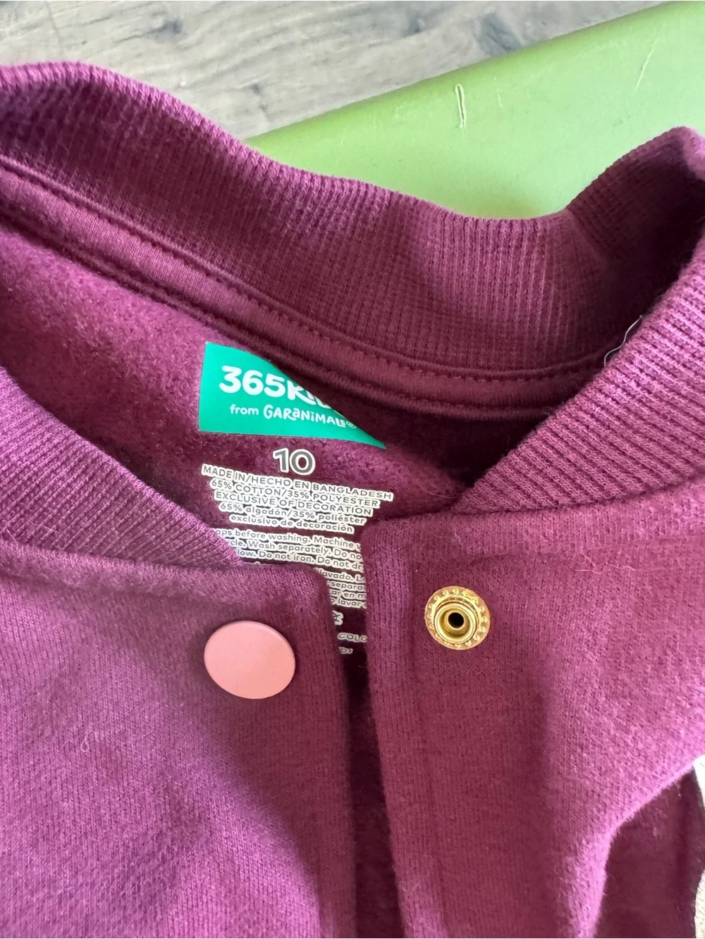 Girls' Burgundy & Pink Varsity Jacket - Unbranded